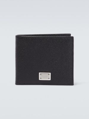 Usnjena usnjena denarnica Dolce & Gabbana črna