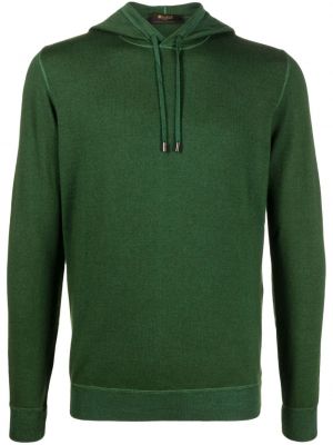 Vilnonis džemperis su gobtuvu Moorer žalia