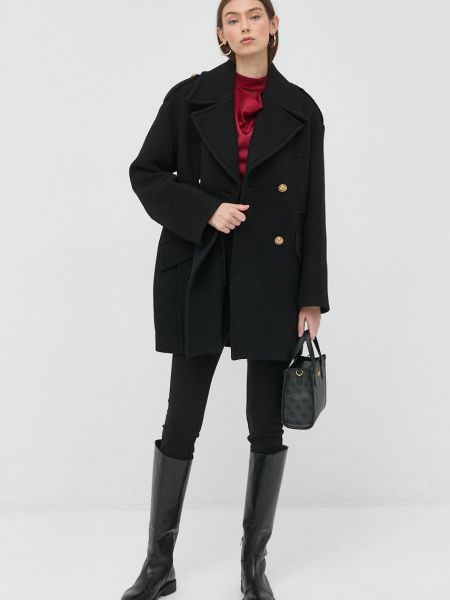Vlněný kabát Pinko - černá