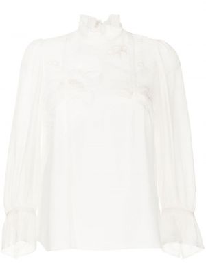 Bluză cu model floral Shiatzy Chen alb