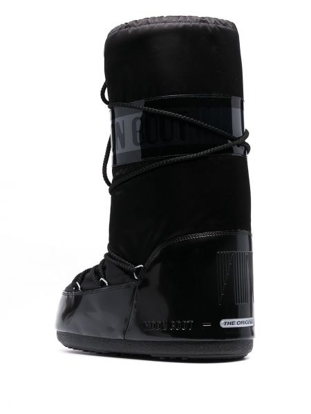 Saténové sněžné boty Moon Boot černé