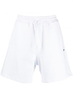 Pantaloni scurți din bumbac cu imagine Msgm alb
