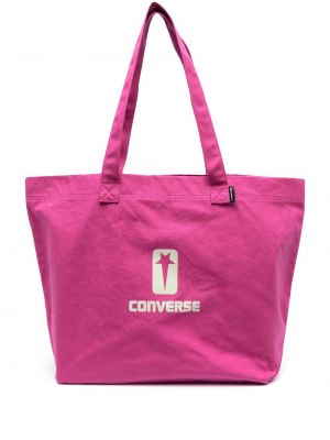 Nákupná taška s potlačou Converse ružová
