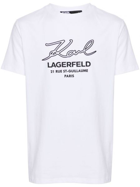 T-shirt con iscrizioni Karl Lagerfeld bianco