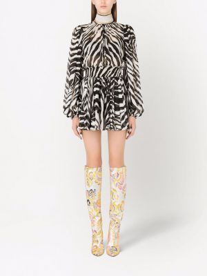 Mini kleita ar apdruku ar zebras rakstu Dolce & Gabbana melns