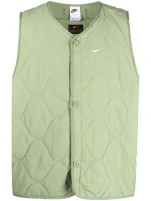 Prešívaná vesta s výšivkou Nike zelená