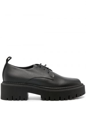 Pantofi loafer cu șireturi din piele din dantelă Lorena Antoniazzi negru