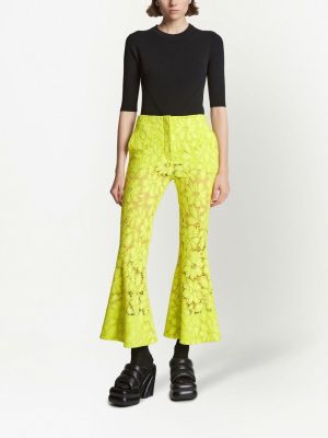 Krajkové květinové kalhoty Proenza Schouler žluté