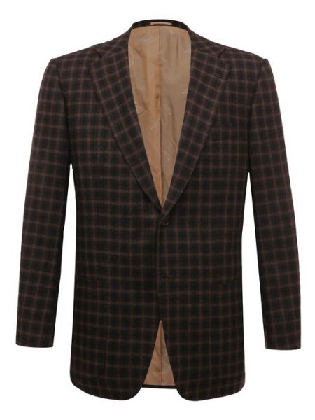 Кашемировый пиджак Kiton коричневый