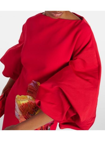Midi haljina s vezom s cvjetnim printom Safiyaa crvena