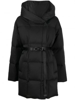 Péřový prošívaný kabát s kapucí Goen.j černý