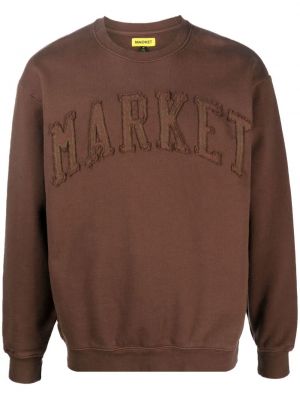 Sweatshirt mit rundem ausschnitt Market braun