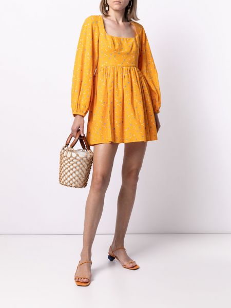 Mini vestido de flores con estampado Alice Mccall naranja