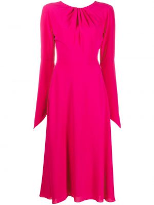 Midi ruha Victoria Beckham rózsaszín