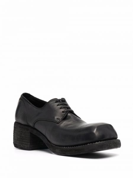 Chaussures oxford en cuir à bouts carrés Guidi noir