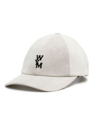 Haftowana czapka z daszkiem bawełniana Wooyoungmi biała