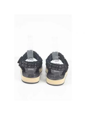 Sandały trekkingowe skórzane Chanel Vintage czarne