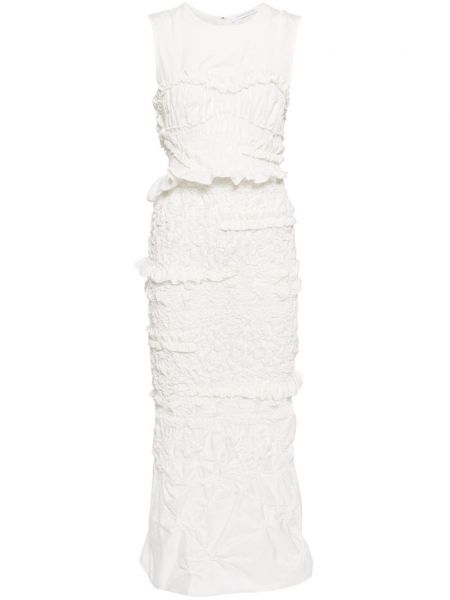 Μίντι φόρεμα με βολάν Cecilie Bahnsen λευκό