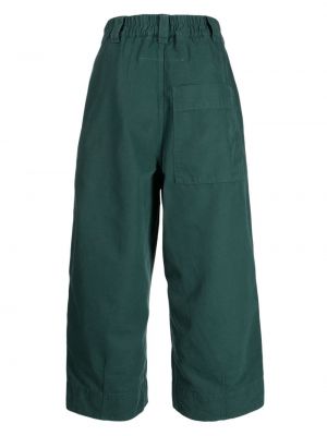 Plisované bavlněné kalhoty Toogood zelené