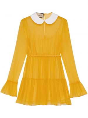 Sukienka mini szyfonowa Gucci żółta