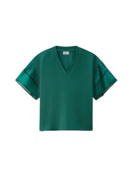Koszulka bawełniana Woolrich zielona