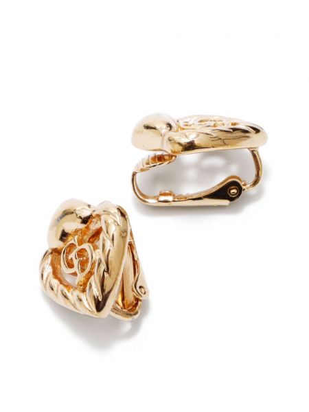 Náušnice se srdcovým vzorem Christian Dior Pre-owned zlaté