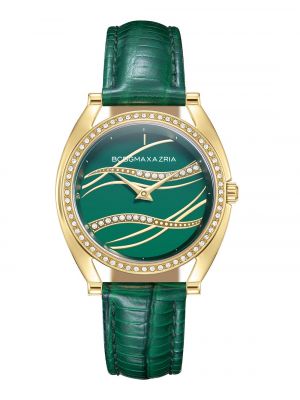 Кожаные часы в деловом стиле Bcbgmaxazria зеленые