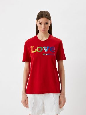Трикотажная вельветовая блузка Love Moschino