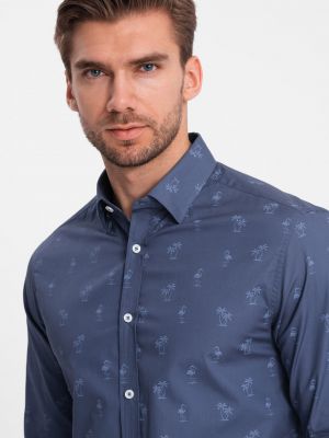 Bavlněná slim fit košile Ombre modrá
