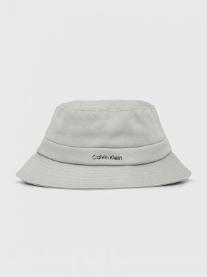 Памучна шапка с козирки Calvin Klein сиво