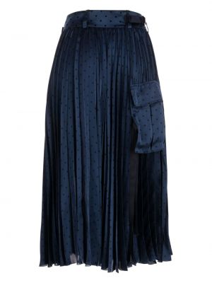 Plisované puntíkaté sukně Sacai modré