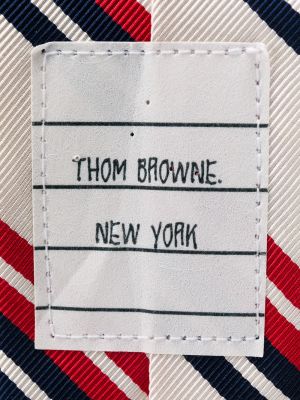 Corbata a rayas Thom Browne blanco