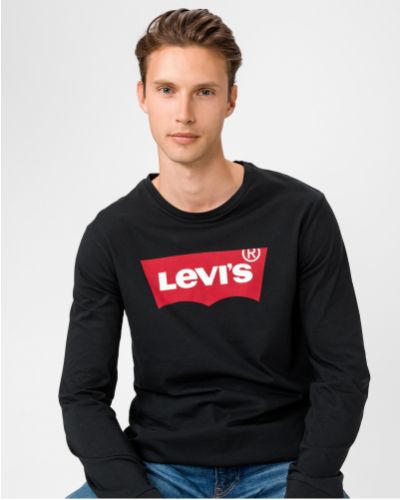 Tričko s dlouhým rukávem Levi's černé