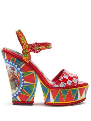 Sandały z nadrukiem Dolce And Gabbana czerwone