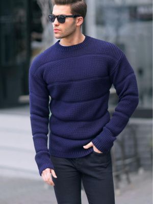 Pletený sveter Madmext modrá