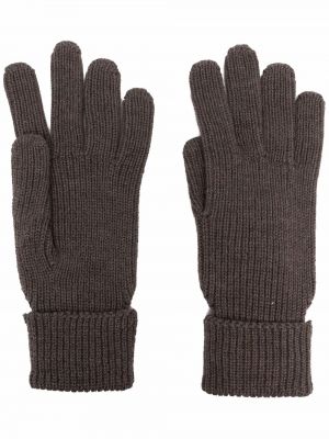 Πλεκτά γάντια Woolrich καφέ