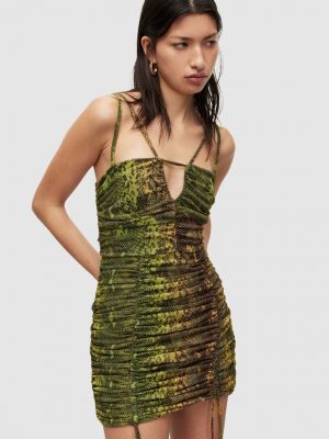 Přiléhavé mini šaty z polyesteru Allsaints - zelená