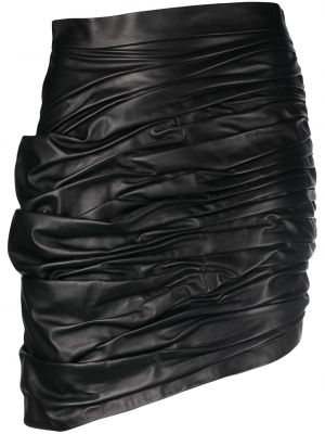 Asymetrické kožená sukně The Mannei černé