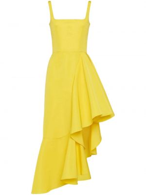 Midi šaty bez rukávů na zip z polyesteru Alexander Mcqueen - žlutá