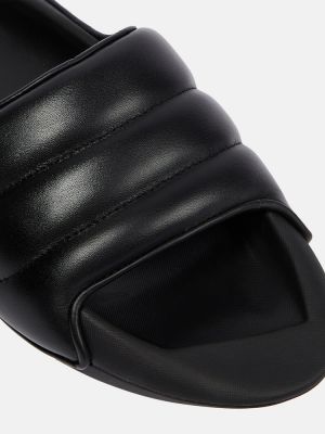 Sandalias de cuero con plataforma Balmain negro