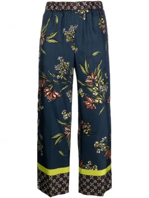 Pantaloni cu model floral cu imagine P.a.r.o.s.h. albastru