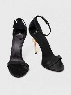 Kožne sandale Elisabetta Franchi crna