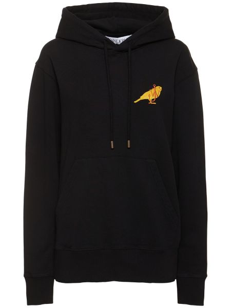 Hoodie i bomull i jersey Jw Anderson svart