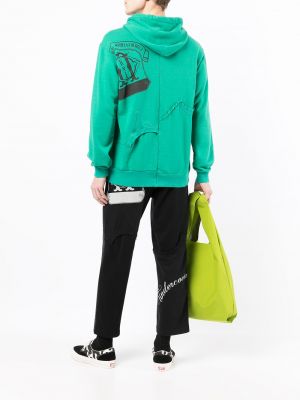 Raštuotas džemperis su gobtuvu Undercoverism žalia