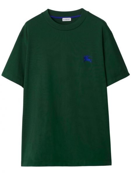 Bavlnené tričko s výšivkou Burberry zelená