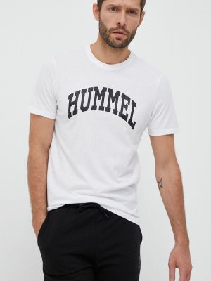 Bombažna majica Hummel bela