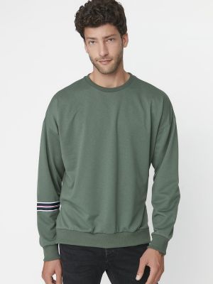 Oversize džemperis bez kapuces ar garām piedurknēm Trendyol zaļš