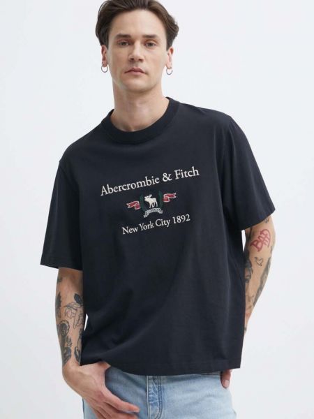 Bombažna majica Abercrombie & Fitch črna