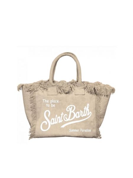 Shopper handtasche mit fransen Mc2 Saint Barth beige