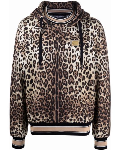 Sudadera con capucha con estampado leopardo Dolce & Gabbana